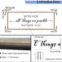 FZMHASLWW With God All Things Are Possible Wall Decor Art 40" x 15" God Is Within Her She Will Not Fall Matthew 19:26 Sign Bible Verse Large Wooden Framed Wall Hanging (Wood)