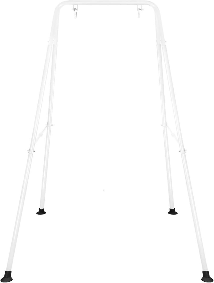 Baby Swing Stand, Foldable Baby Swing Frame, Heavy Duty Metal A-Frame Swing Sets for Most Toddlers Swings/Baby Jumper(NO SEAT) (White)