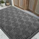 Yimobra Large Door Mat 47x32, All-Weather Waterproof Outdoor Mats for Front Door, Non Slip Rubber Doormat for Patio Proch Outside Entryway Indoor, Gray