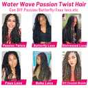 Dorsanee Ombre Brown Passion Twist Hair 16 Inch 7 Packs Water Wave Crochet Hair Long Bohemian Curly Braiding Hair for Butterfly Locs, Faux Locs, Boho Style Spring Twist Crochet Braids (T30#)