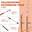Buyplus 26ft Reach, 5 to 20ft Telescoping Pole, Paint Roller Extension Pole, Multi-Purpose Extendable Pole, Lightweight Sturdy Aluminum Telescopic Pole, Easy Flip-Tab Lock Paint Extension Pole