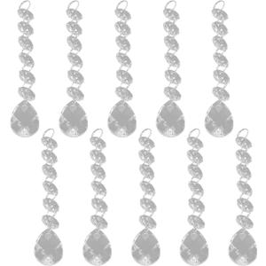 10pcs Clear Acrylic Crystal Ornament Beads, Chandelier Crystals Acrylic Clear Crystal Strands for Wedding Centerpieces Garland, Party, Christmas Decoration 10pcs Clear Acrylic Crystal Ornament Beads, Chandelier Crystals Acrylic Clear Crystal Strands for Wedding Centerpieces Garland, Party, Christmas Decoration