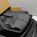 TAPTES Car Seat Covers Custom Fit for Chevy Silverado & for GMC Sierra 1500 with Rear Seat Storage Box 2025 2024 2023 2022 2021 2020 2019, Full Set Leather Waterproof Trucks Pickup (Dark Black)