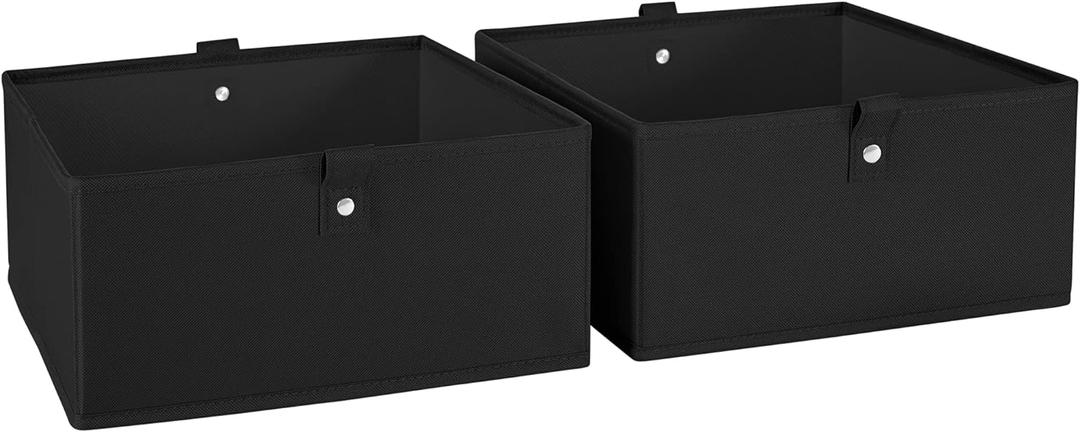 RiverRidge Home RiverRidge Kids 2pc 5" Fabric Collapsible Storage Cube Organizers for Playroom Organization Black