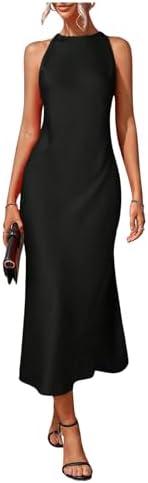Floerns Women's Elegant Sleeveless Crew Neck Maxi Dress Slit Cocktail Tank Dress XXL