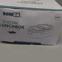 SOHIDA Electric Lunch Box, 12V/24V/110V Portable Food Warmer with SS Fork & Spoon for Car/Truck/Office, 80W Self Heating Lunch Box with 1.5L 304 Stainless Steel Container & 0.45L PP Fruit Box Beige