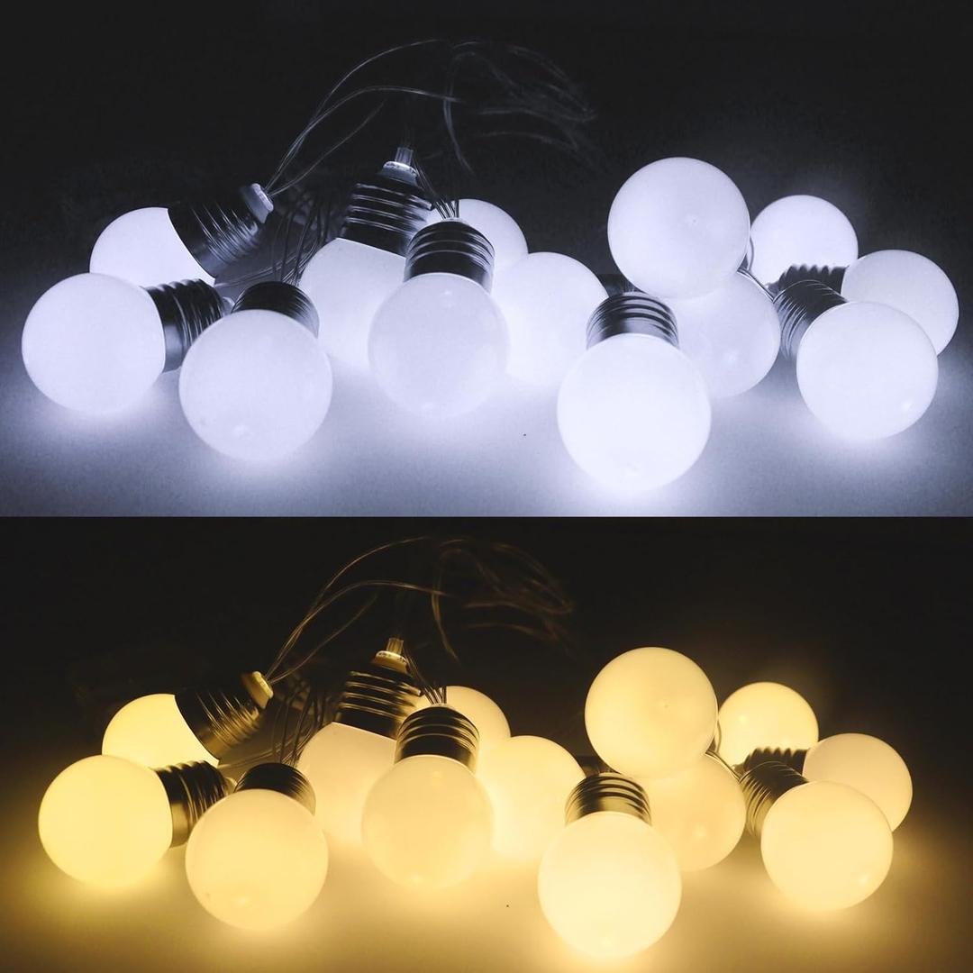 Pooqla Light Bulbs for 4FT Marquee Light up Letters Numbers,12 LED Warm White and Cool White Battery Operated String Lights for Indoor Outdoor Birthday Christmas Party Decor