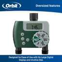 Orbit Programmable Digital Hose Watering Timer - 2 Outlet - Battery Powered - with LCD Screen - Built-in Rain Delay - Water-Resistant - 58910