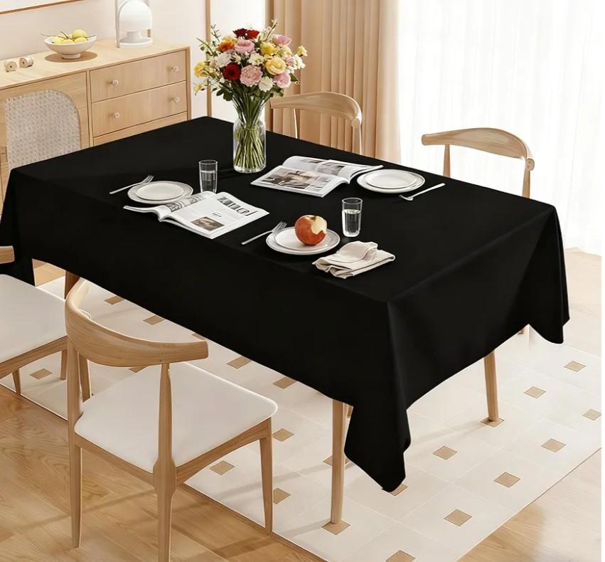 Table Cloth Black Washable Decorative Polyester 90*132