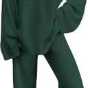 PRETTYGARDEN Lounge Sets for Women Two Piece Sweaters Pajama Set Fall Fashion 2026 Loungewear Outfits Matching Winter Clothes (XX-Large, Dark Green)