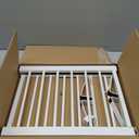 White Metal Dog Gate for Small Dogs - 13.3" Short Freestanding Puppy Gate with Retractable Sliding Rail, No Installation, Indoor/ Outdoor Use, Foldable & Portable Pet Barrier