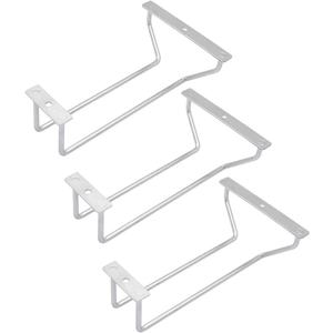 7-Inch Wine Glass Rack, Under Cabinet Wine Glass Holder Stainless Steel Stemware Rack for Cabinet Kitchen Bar (1 Rows, 3 Pack) (Silver)