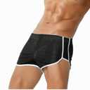 Men's 3-Inch Mesh Workout Shorts - Breathable Quick-Dry Lounge Running Sexy Gym Athletic Fitness Casual , Large Short, A Black