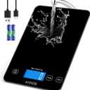KOIOS Food Scale, 33lb/15kg Digital Kitchen Scale Weight in Grams and Ounces for Cooking Baking, 1g/0.1oz Precise Graduation, Batteries and Type-C Charging, Tare Function, LCD Display, Black