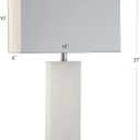 JONATHAN Y Tiggie 27" Alabaster Table Lamp, White Alabaster/Clear