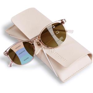 Progressive Sunglasses for Women Men, TR90 Multifocal Reader Sunglasses with Spring Hinge, UV400 Protection, Magnification Strength: 2.5x