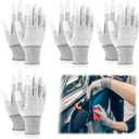 4 Pairs Vinyl Wrap Gloves for Car Anti-static Carbon Fiber Coated PU Coated Finger Gloves for Car Wrapping