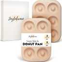 Donut Pan for Baking - Set of 2 Non-stick Donut Pans - Carbon Steel Doughnut Pan - 6 Cavity Full-Sized Donut Molds for Baking - Trendy Beige Donut Baking Pan