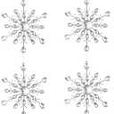 Reinstone 4pcs Silver Sparkling Snowflake Christmas Ornaments - Large Hanging Snowflake Ornaments for Christmas Tree Winter Supplies