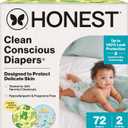 The Honest Company Disposable Daytime Diapers, Up to 100% Leak Protection, Designed to Protect Delicate Skin, Hypoallergenic + Fragrance-Free, UR Ribbiting + Waddle It Be, Club Box, Size 2, 72 Count