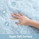 Merelax Soft Modern Indoor Shaggy Area Rug for Bedroom Livingroom Dorm Kids Room Home Decorative, Non-Slip Plush Fluffy Furry Fur Rugs Comfy Nursery Accent Floor Carpet 5x8 Feet, Baby Blue
