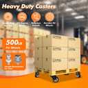 2" Casters Set of 20 Heavy-Duty Industrial Caster Wheels Without Brake PU Wheels Double Ball Bearing Swivel Casters Noiseless for Workbench, Furniture, Plate Castors Black