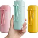 Mini Water Bottles 5oz Pack of 4, Small Insulated Water Bottles for Hot & Cold Drinks, Water Bottle Purse with Carry Handle - 100% Leakproof, Winter Essential for Hot Drinks