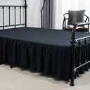 Bed Skirts Twin Size 18 Inch Ruffled Bed Skirt with Split Corners, 18 Inch Drop Dust Ruffle Bed Skirt with Platform, Black