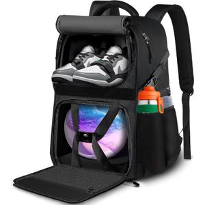 LOINTET Bowling Ball Bag, Single Bowling Backpack with Shoe Totes Bag Up to Size 16, Padded Ball Holder Bag, Accessories Gifts for Lovers/Player, Black
