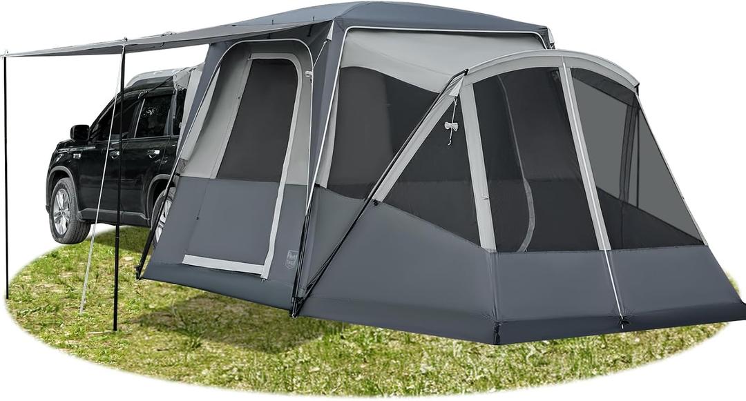 TIMBER RIDGE 5-9 Person SUV Tent with Screen Porch and Awning for Family Camping, Weather Resistant and Portable Van or Car Tent, Includes Rainfly and Storage Bag, 13' W X 10' L X 7.1' H