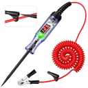 Automotive Test Light with 5-120V LED Digital Voltage Display, Circuit Tester Automotive with Voltmeter & Dual Color Polarity Indicator, Electrical Test Pen with Long Probe for Car RV Fuse Checker