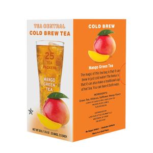 Life Plus Style Gourmet TEA CENTRAL Mango Green Tea Naturally Refreshing Cold Brew Tea Bags Ceylon Iced Green Tea Everyday Wellness Sweet Mango Fruit Tea 25 Tea Bags, BBD 02/2029