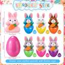 Blueweenly 24 Pack Prefilled Easter Eggs with Plush Bunny Toys Easter Basket Stuffers Egg Fillers Hunt Basket Egg Fillers with Bunnies Carrot for Kids Boys Girls Party Favors Classroom Prize
