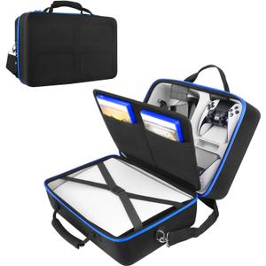 Hard Shell Carrying Case for Playstation 5 Console, Travel Case for PS5 Disc Digital Edition, Storage Bag for PS5 Controllers and Other Accessories
