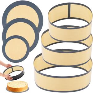 3 Set Silicone Baking Mat for Springform Pan 4/7/9 Inch, Cheesecake Pan Protector, Nonstick Baking Mat for Prevent Cake from Sticking to Bottom & Side, Easy Clean Silicone Mats for Baking