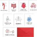 24 Sets Funny Nurse Thank You Cards Nurse Pun Appreciation Cards with Envelopes for Hospital Doctors Healthcare Workers Essential Party Favor(Human Organs)