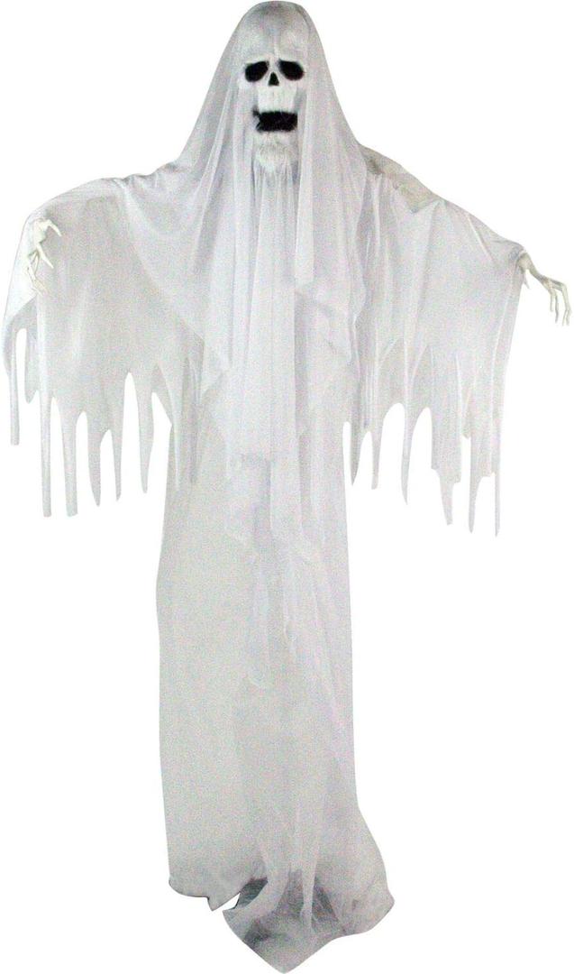 Haunted Hill Farm Life-Size 6-Ft Scary Talking Ghost Halloween Animatronic with Touch Activated Lights and Sound, Battery Operated Indoor or Covered Outdoor Decorations, Creepy Props