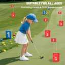 Golf Bucket Yard Game 6-Hole Set with 2 Clubs, Portable Outdoor Yard Game for Family and Adults, Golf Chipping Practice for Lawn, Beach, Camping, Park, Red