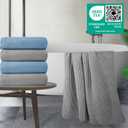 POLYTE 430 GSM Polyester Polyamide Microfiber Oversize Quick Dry Lint Free Bath Towel, 60 x 30 in, 4 Pack (Waffle Weave)