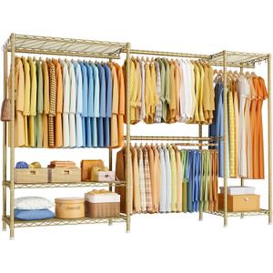 ULIFHOME Heavy-Duty Clothing Rack Closet Storage System for Hanging Clothes