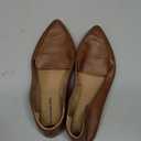Amazon Essentials Women's Loafer Flat (8 Wide, Chestnut Brown Faux Leather)
