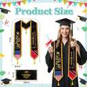 Graduation Stole Class of 2026 with Gold Glitter Trim, First Generation Sash for Unisex Adult 75" Long