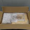 Cabinet Shelf Organizers, 15.7 inches Large Kitchen Counter Shelf, Set of 4 Wood Kitchen Pantry Organizer, Storage Shelves for Countertop, Spice Rack, Stackable, Expandable, Metal White, Nature