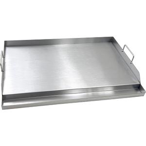 Parts DS127 Stainless Steel BBQ Cooking Griddle, Universal Flat Top Griddle with 2 Handles for Most Gas Grills, W25"D16"H2.75", Heavy Duty Stainless Steel Griddle 1pc, Large size