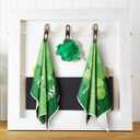 Honoson 6 Pcs St Patrick's Day Kitchen Towels St. Patrick's Day Dish Towels Shamrocks Gnomes Plaid Absorbent Bathroom Set Tea Cloth for Kitchen Home 16 x 24 Inches(Bright Green,Shamrock)