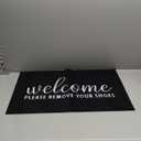 AAZZKANG Welcome Mat Outdoor Please Remove Your Shoes Doormat Non Slip Indoor Front Door Mats Quickly Trap Dirt Easy to Clean for Entrance High Traffic Areas Black (28"x18", Shoes&black)