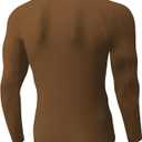 SPVISE Brown Long Sleeve Compression Shirts for Men, Thermal Underwear Running Football Undershirt Athletic Workout Baselayer (Brown)