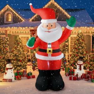 COOLWUFAN 6 FT Christmas Inflatables Santa Claus with Gifts Bag, Christmas Inflatables Outdoor Decorations, Built-in LED Lights Holiday Blow Up Yard Decoration Clearance for Yard, Holiday, Parties