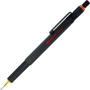 Rotring 800 Retractable Metal Mechanical Pencil, 0.5mm, Black Barrel, Perfect for Drafting, Engineering, Architecture Professionals