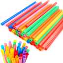Concession Essentials Neon Jumbo 7.75 UN 500 Neon Jumbo Straws, 7.75" Unwrapped 500ct (Pack of 500), Multi Neon (CENeon7.75Unwrapped-500CT)